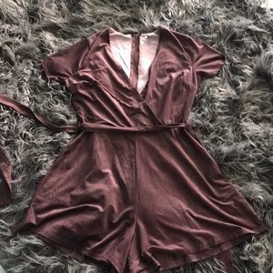 Suede-like romper
